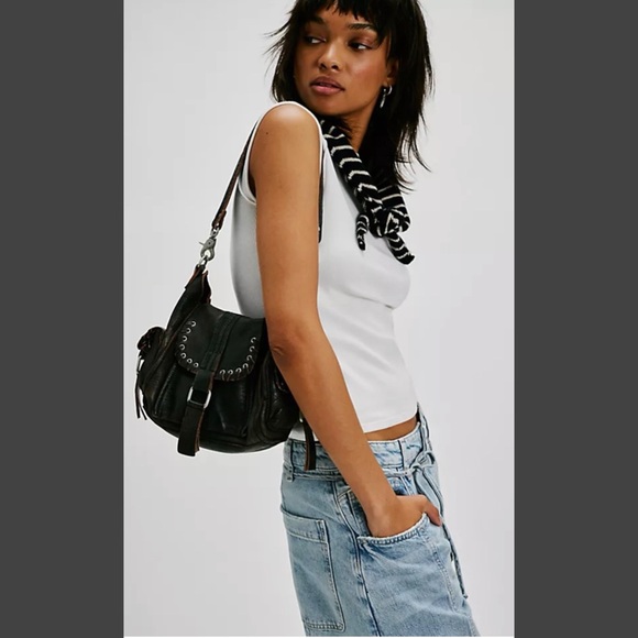 Free People Handbags - Free People We The Free Baby Leigh Distressed Tote Bag in Aged Graphite